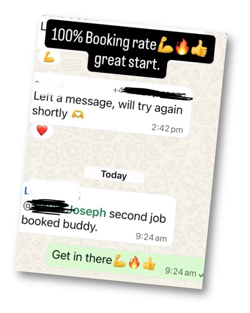 100% Booking rate so far