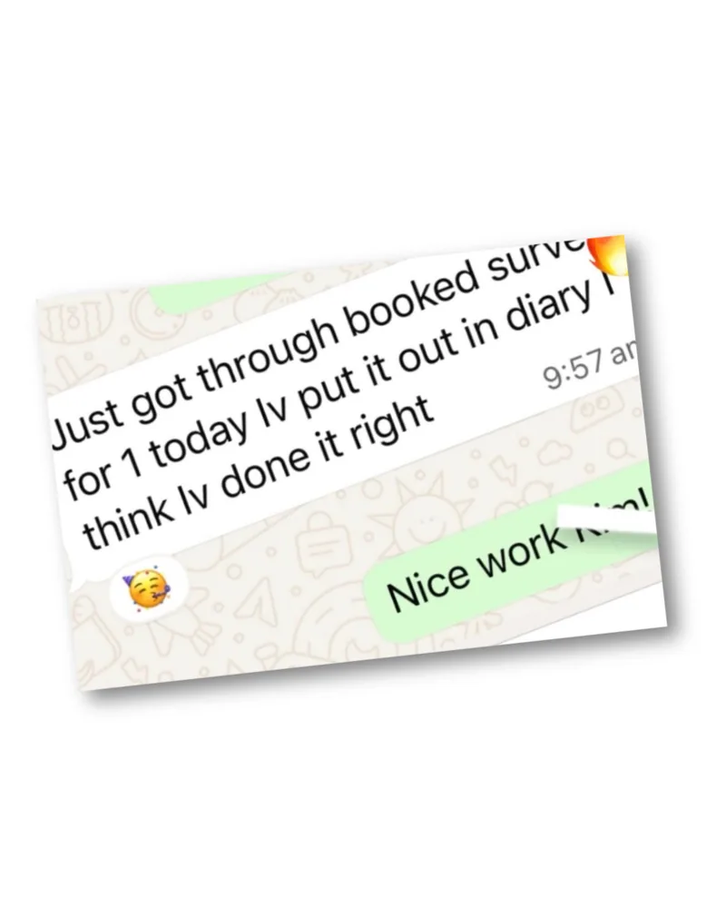 First booking of the day!