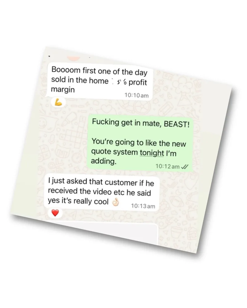 First sale of the day in the house