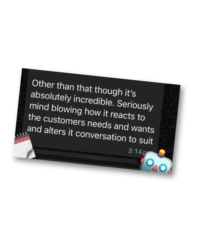 Seriously mind-blowing how the ai reacts to customers needs and wants